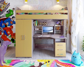 Детская кровать-шкаф Аракс, каркас Бетон, фасад Зира в Ставрополе
