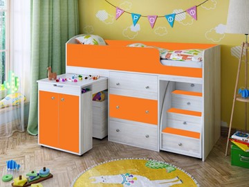 Детская кровать-шкаф Малыш 1600, корпус Винтерберг, фасад Оранжевый в Ставрополе