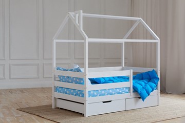 Детская кровать для девочки Домик с ящиками, цвет белый в Ставрополе