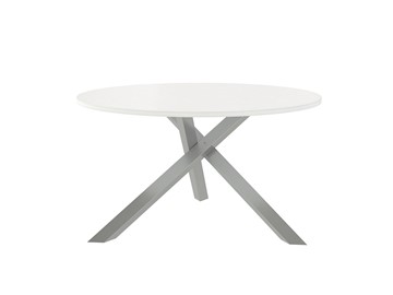 Круглый столик Триада-15Д, Металлик/Белый в Ставрополе