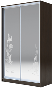 Шкаф 2-х дверный 2400х1200х620 два зеркала, "Цапли" ХИТ 24-12-66-01 Венге Аруба в Ставрополе