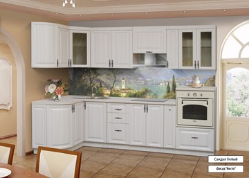 Модульная кухня Веста 1330х2800, цвет Сандал белый в Ставрополе