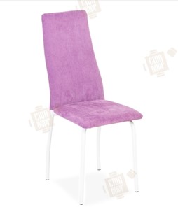 Обеденный стул Волна, каркас металл белый, инфинити фиолетовый в Ставрополе