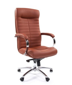 Офисное кресло CHAIRMAN 480 Экокожа Terra 111 (коричневая) в Ставрополе