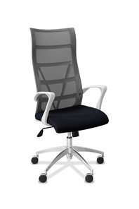 Офисное кресло Топ X белый каркас, сетка/ткань TW / серая/черная в Ставрополе