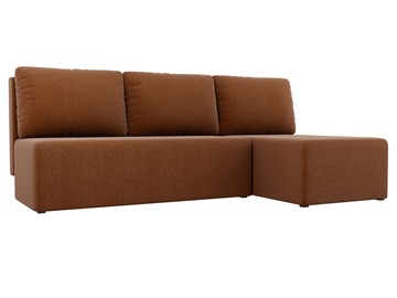 Угловой диван с оттоманкой Поло, Коричневый (рогожка) в Ставрополе
