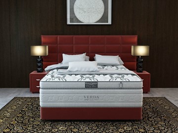 Двуспальная кровать Chocolate/Podium M 160х200, Микровелюр (Manhattan Гранатовый) в Ставрополе