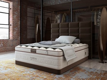 Кровать в спальню Chocolate Compact/Basement 180х200, Микровелюр (Manhattan Лесной каштан) в Ставрополе