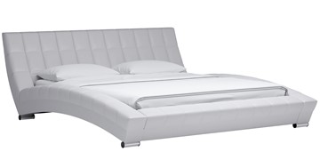 Спальная кровать Оливия 180 арт. Марика 483 к/з (белый) с основанием в Ставрополе