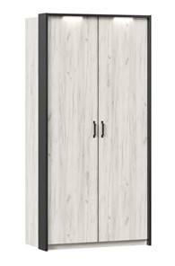 Шкаф 2х-дверный Техно с паспарту, Дуб крафт белый в Ставрополе