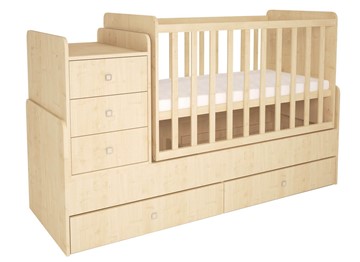 Кровать для новорожденных с комодом POLINI Kids Simple 1100 Натуральный в Ставрополе - предосмотр