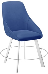 Мягкий стул 246 Поворотный, Микровелюр Z20 Синий / опоры белые в Ставрополе
