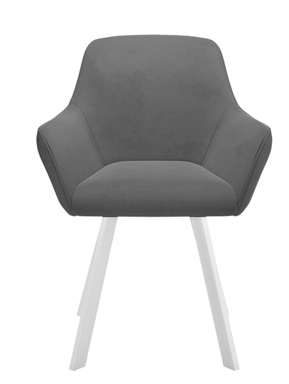 Кухонный стул 248 Поворотный, Микровелюр Z28 Темно-серый / опоры белые в Ставрополе - изображение 1