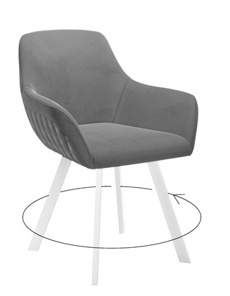 Кухонный стул 248 Поворотный, Микровелюр Z28 Темно-серый / опоры белые в Ставрополе - изображение