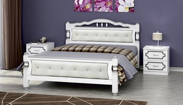 Кровать спальная Карина-11 (Белый Жемчуг, светлая обивка) 160х200 в Ставрополе