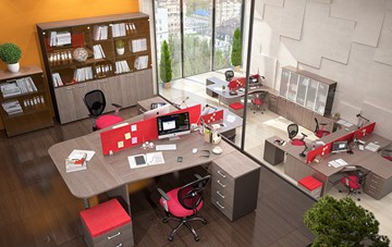 Комплект офисной мебели Xten с большим шкафом для документов для 2 сотрудников в Ставрополе
