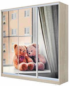 Детский шкаф ХИТ 23-20/2-777-26, Мишки на окне, Дуб Сонома в Ставрополе